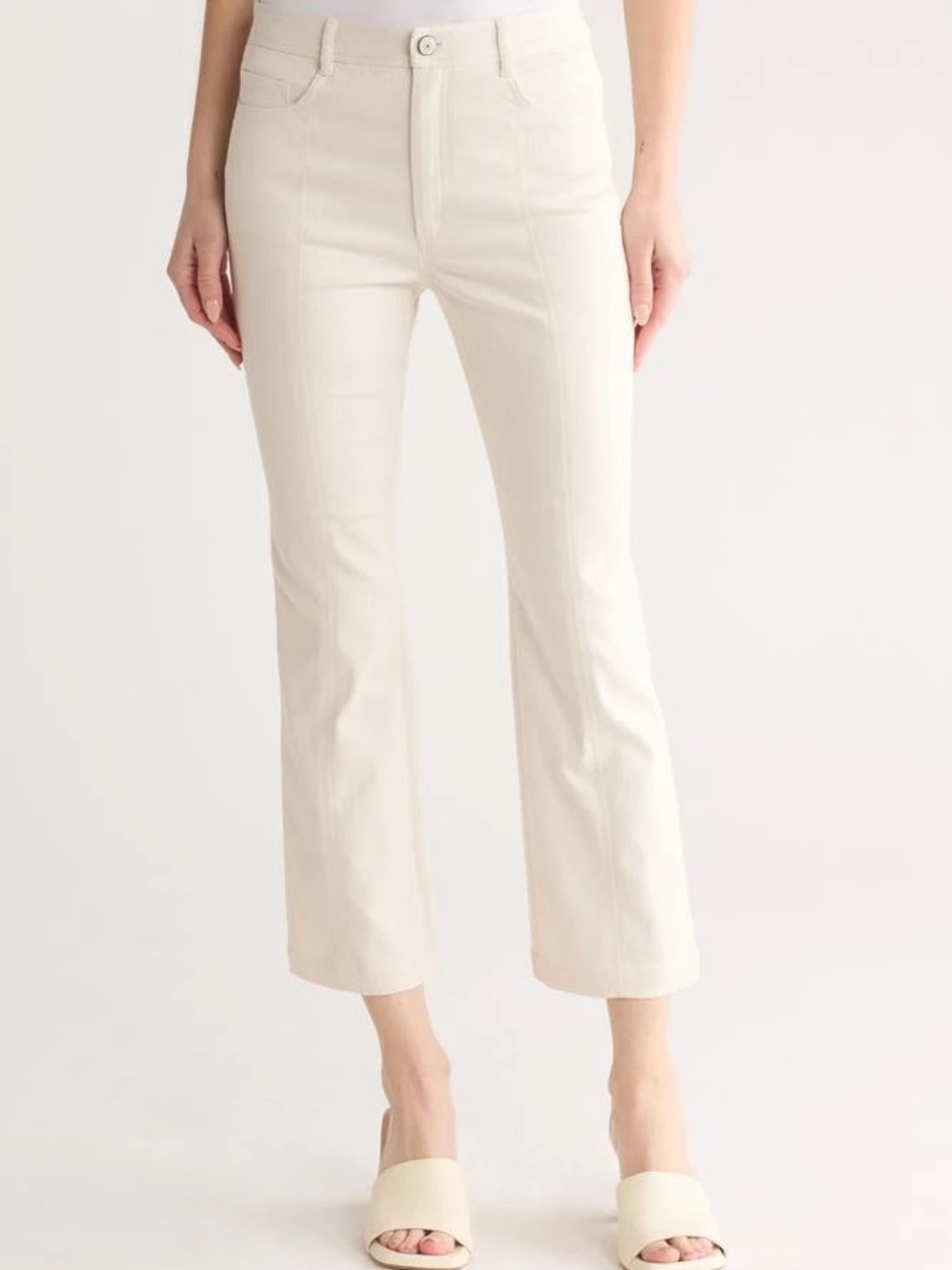 Cinq a sept Cropped Straight-Leg Cream Pants